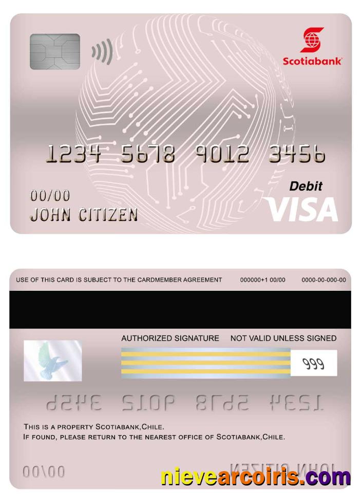 Chile Scotiabank visa debit card
